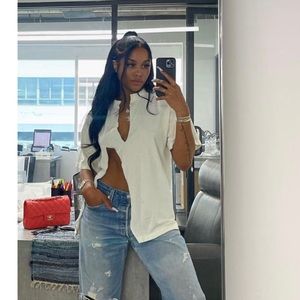 NWOT SAMARIA LEAH Camo Cut Out Tee